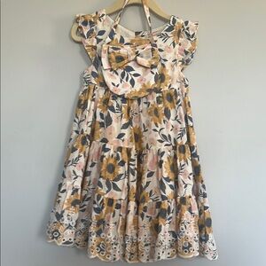 Floral Kids Dress with Bow